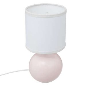 Bordlampe i keramikk til barnerommet, hvit/rosa