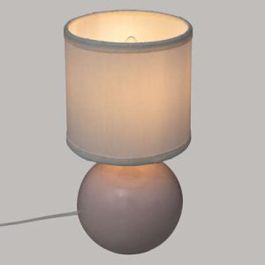Bordlampe i keramikk til barnerommet, hvit/rosa