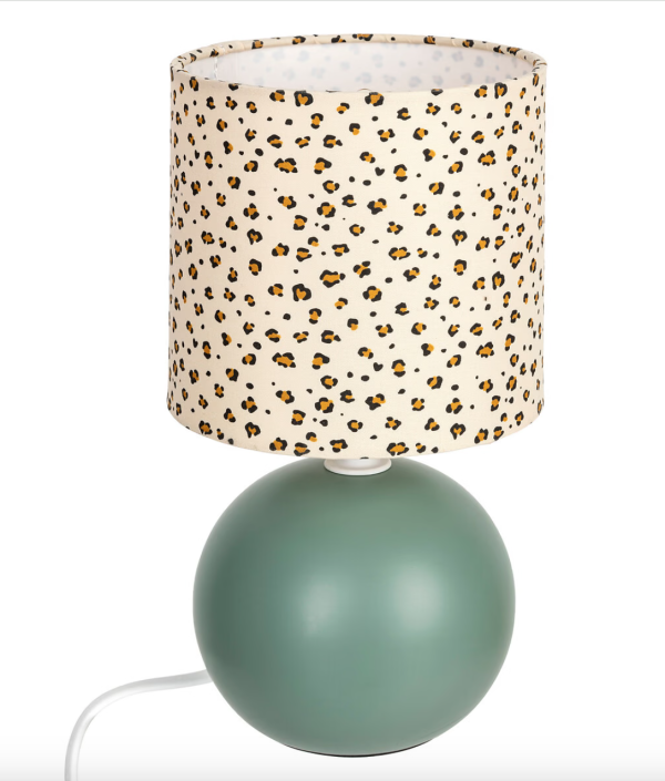 Bordlampe i keramikk til barnerommet, leopard green