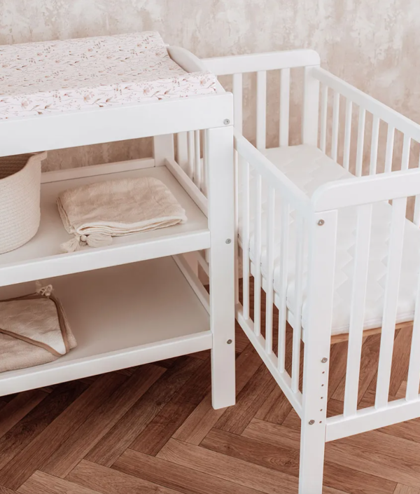 Sprinkelseng/Side crib , hvit