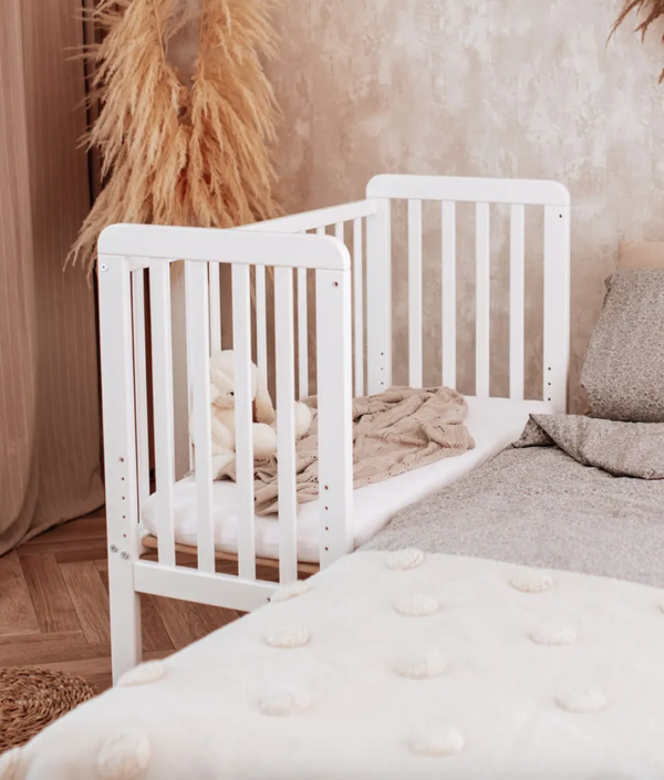 Sprinkelseng/Side crib , hvit