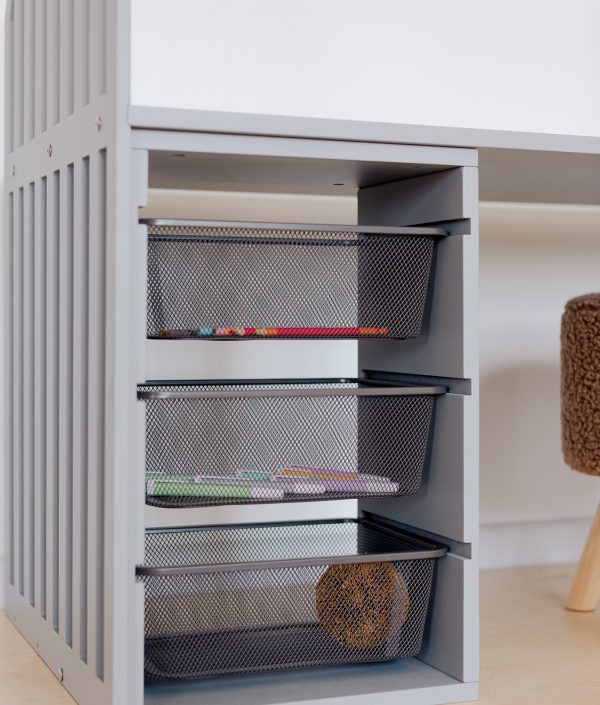 Duck Woodworks, grått skrivebord , STRIPED