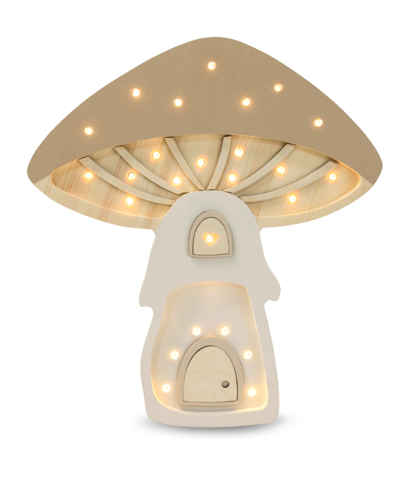Little Lights, Nattlampe, Mushroom House, Light Brown