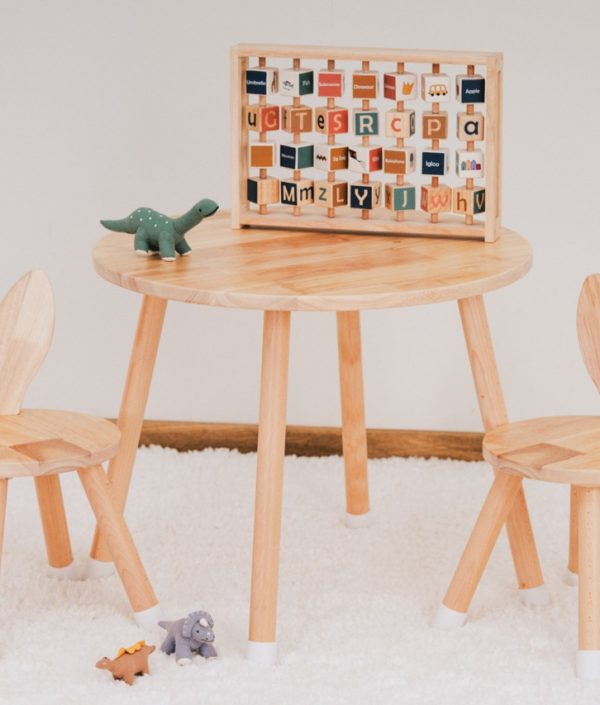 Babylove- bord med 2 kaninstoler, natur