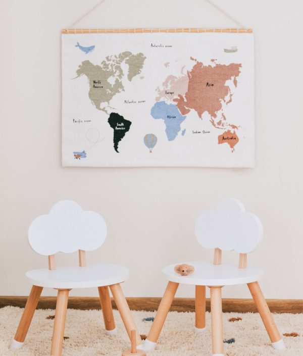Babylove- bord med 2 skystolar, hvit