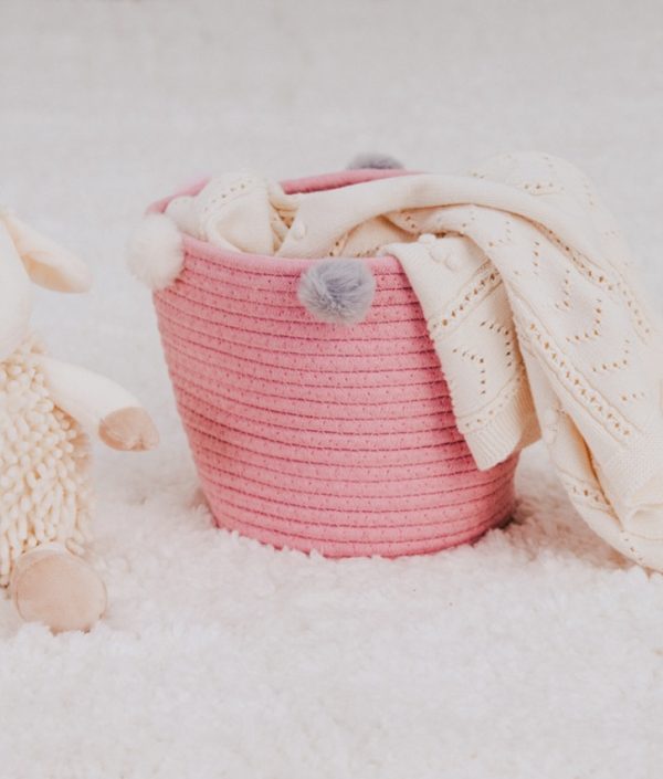 Babylove oppbevaringskurv til barnerommet (rosa)