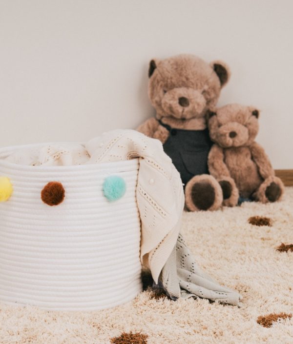 Babylove stor oppbevaringskurv til barnerommet (creme)