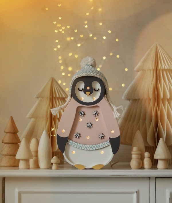 Little Lights, Nattlampe til barnerommet, baby pingvin rosa