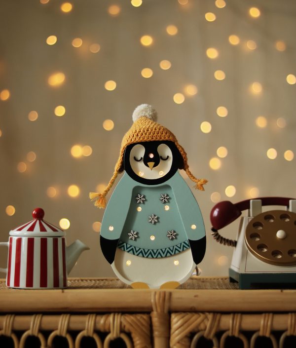Little Lights, Nattlampe til barnerommet, baby pingvin blå