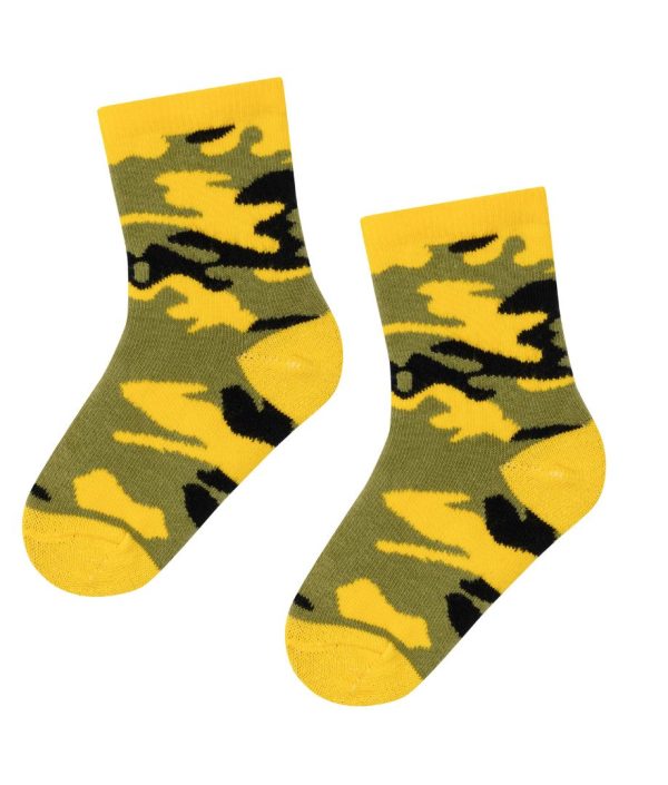 Yellow Camo Kids Sock - sokker for barn