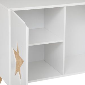 Stjerneformet oppbevaringshylle, hvit