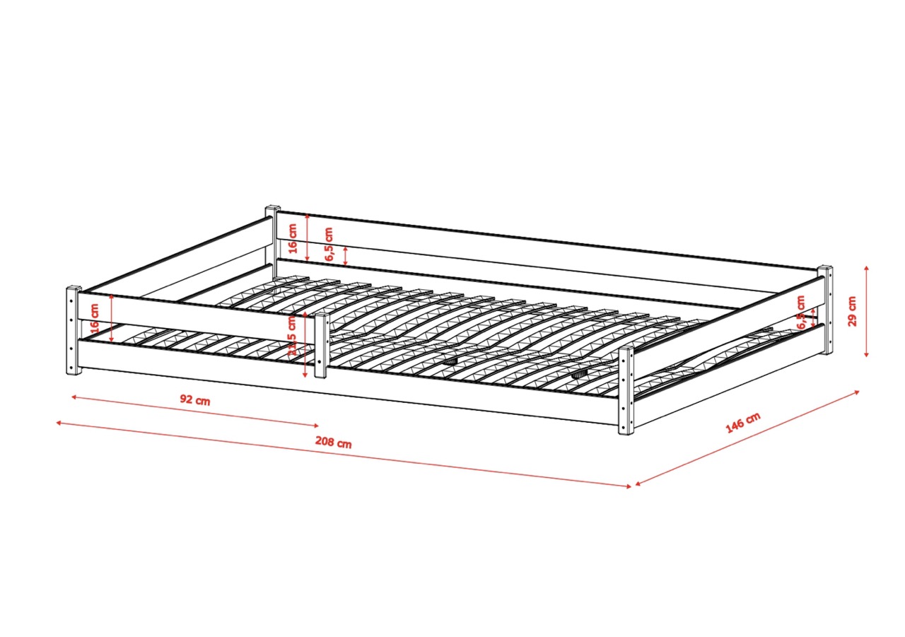 Stor juniorseng Fiora 140x200 cm, hvit - Bilde 3