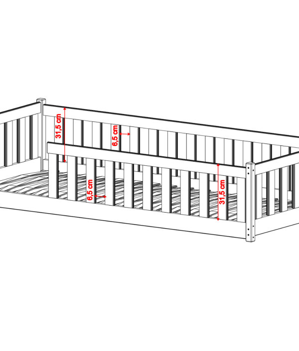 Stor juniorseng Mira 140x200 cm, hvit