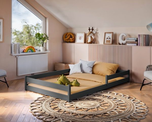 Barneseng Zora 120x200 cm, antrasitt