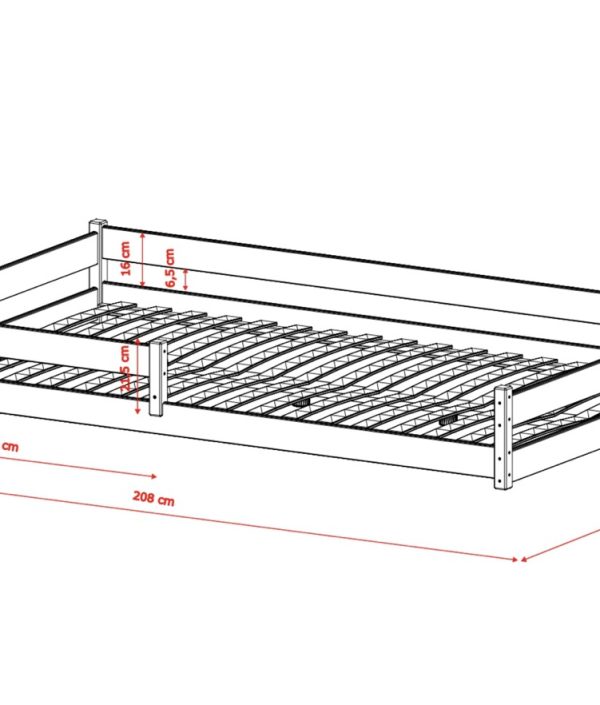 Barneseng Zora 120x200 cm, olive