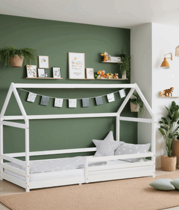 Hvit Montessori husseng 90x200 cm