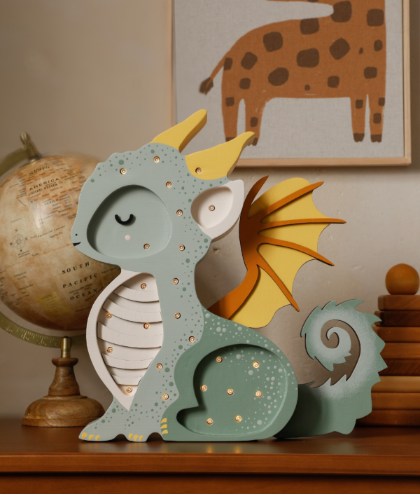 Little Lights, Nattlampe til barnerommet, Dragon Lamp, Hunter Green
