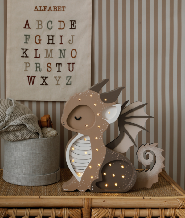Little Lights, Nattlampe til barnerommet, Dragon Lamp, Tiramissu Brown