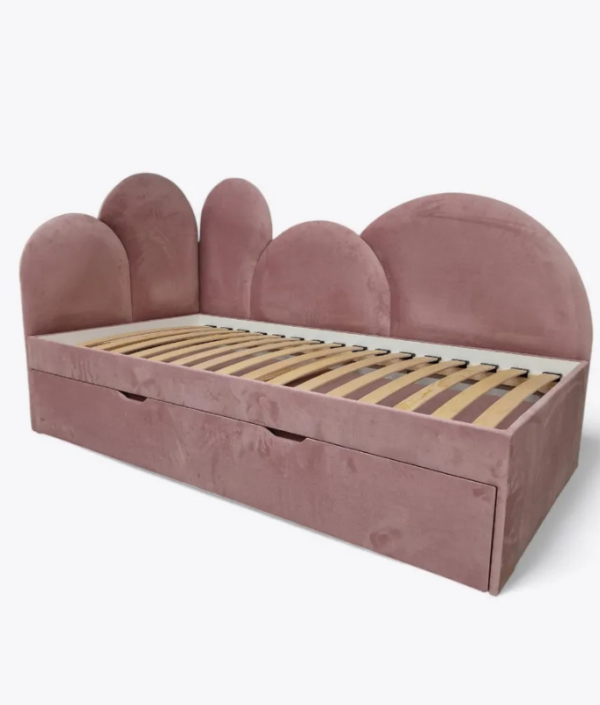 Agnes rosa uttrekksseng 90x180 cm med oppbevaring